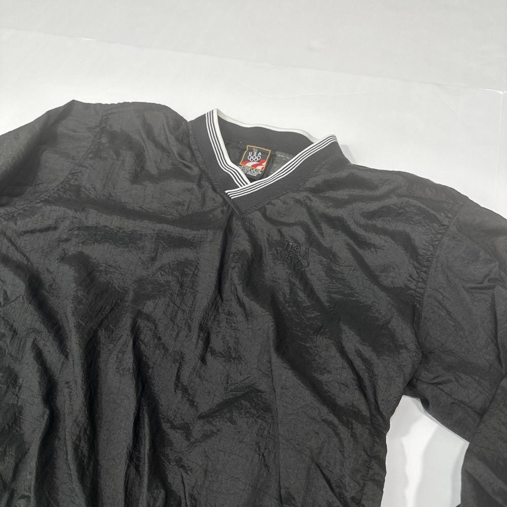 Vtg Team USA Olympics JCPenney Pullover Windbreaker Women's‎ Petite Small Black